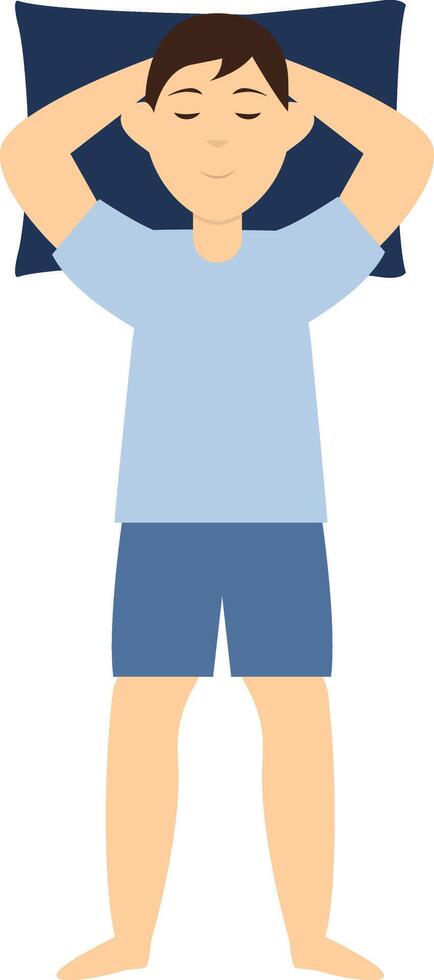 Man Sleeping Position Illustration in Cartoon Shape. vector