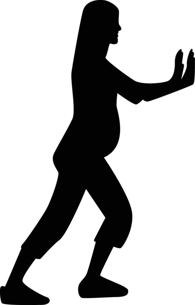 Black Silhouette of Pregnant Woman with Simple Design and Shape. vector