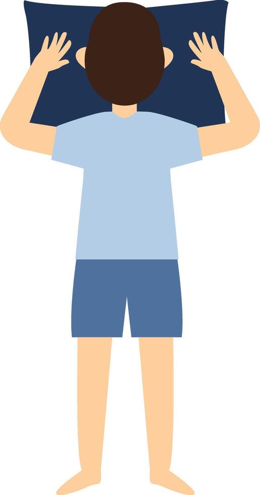 Man Sleeping Position Illustration with Flat Cartoon Shape. vector