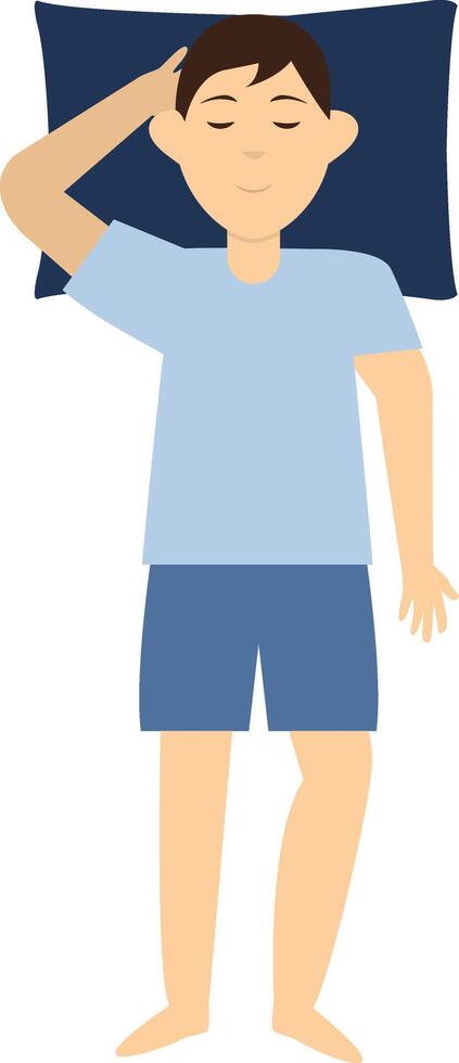 Man Sleeping Position Illustration in Cartoon Shape vector