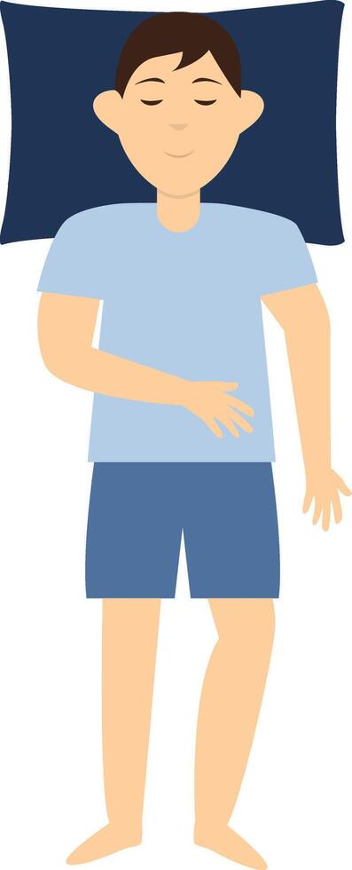Man Sleeping Position Illustration in Cartoon Design vector