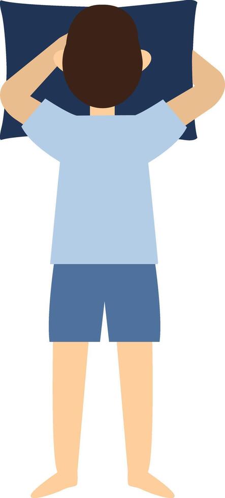 Man Sleeping Position Illustration with Simple Design vector