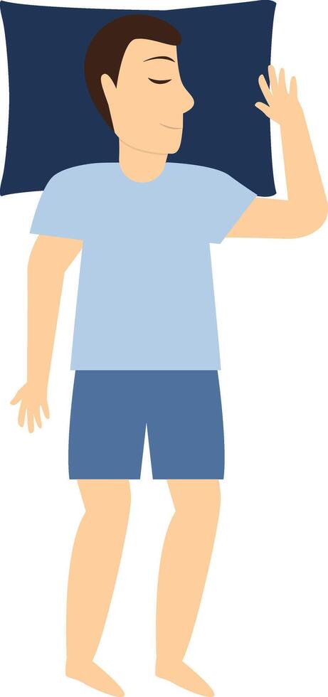 Man Sleeping Position Illustration with Cartoon Shape vector