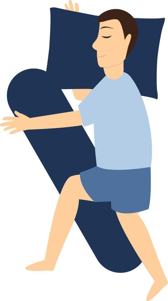 Man Sleeping Position Illustration in Flat Cartoon Shape vector