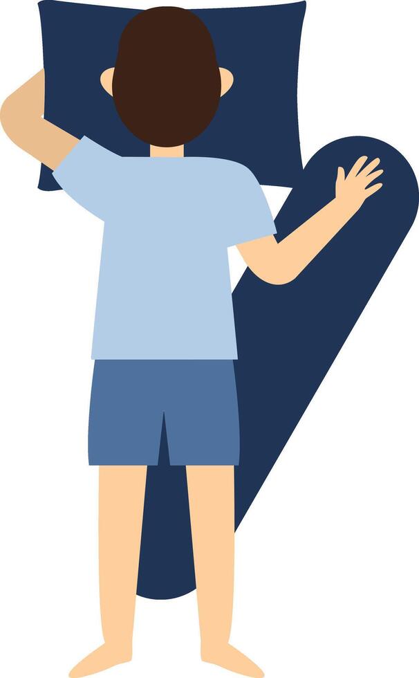Man Sleeping Position Illustration with Flat Cartoon Design. vector