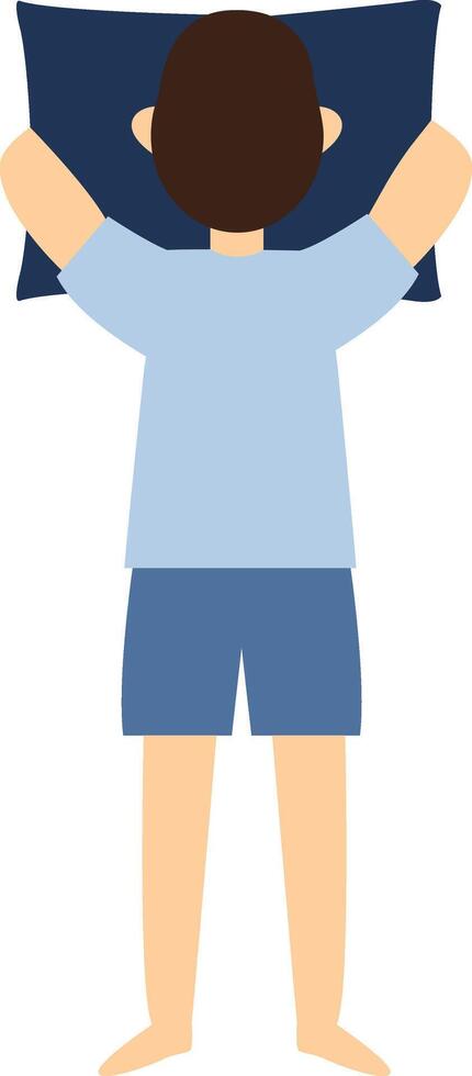 Man Sleeping Position Illustration in Cartoon Design. vector