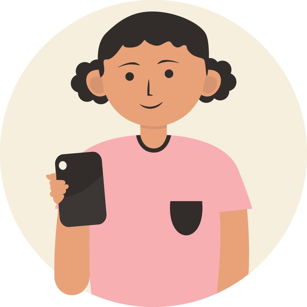 Illustration of Children Addicted to Smartphone vector