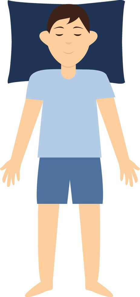 Man Sleeping Position Illustration in Flat Cartoon Design vector