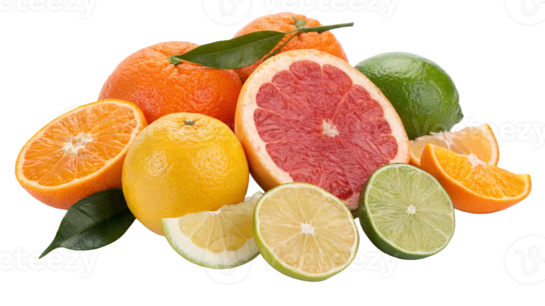Citrus fruits, oranges, grapefruit, lime, and lemons png