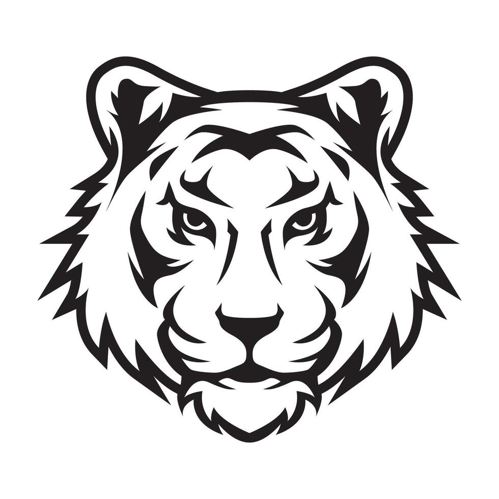 Tiger head character illustration design vector
