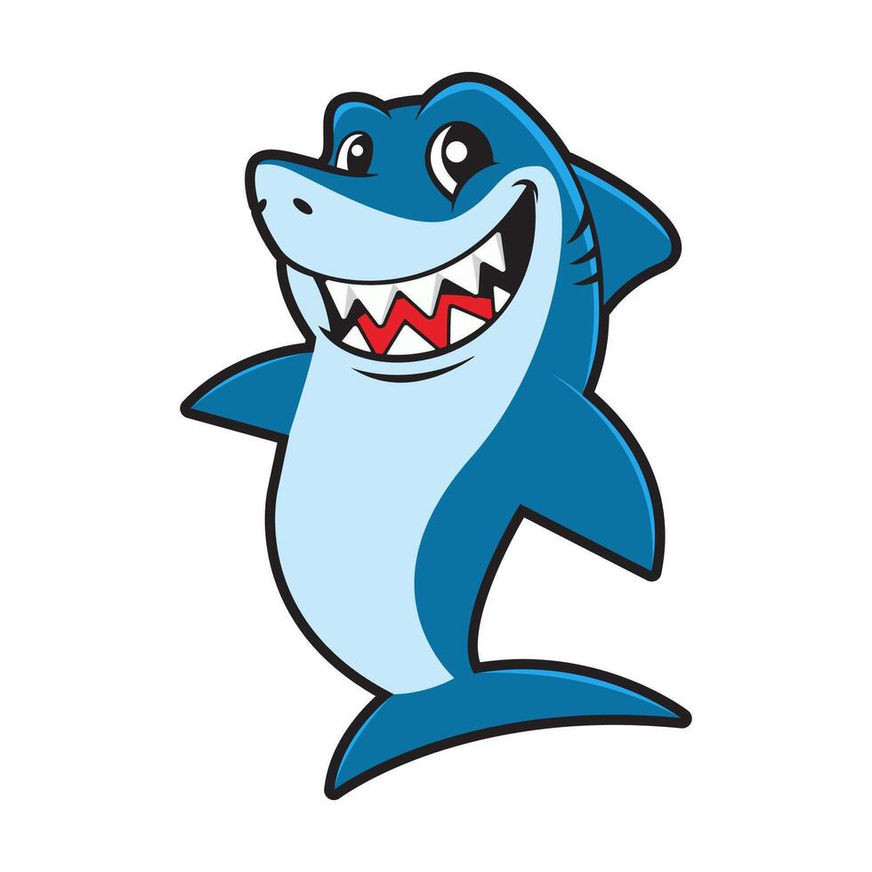 Shark character illustration vector