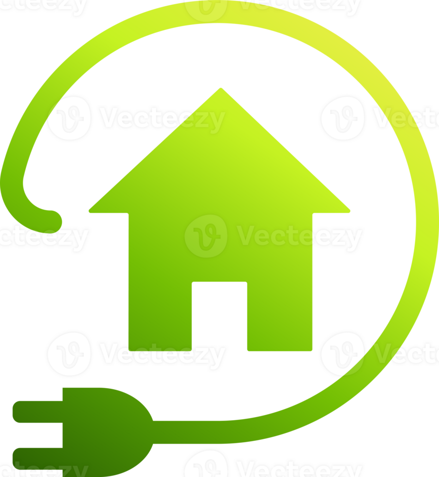 Eco house icon. Green house with electric plug sign, electricity and green energy concept for graphic design, logo, web site, social media, mobile app, ui illustration. png