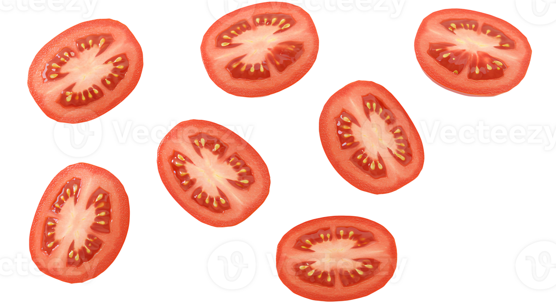 Cluster of vine tomatoes with stems and leaves isolated on clear background for vegetarian, raw food, and detox diets png