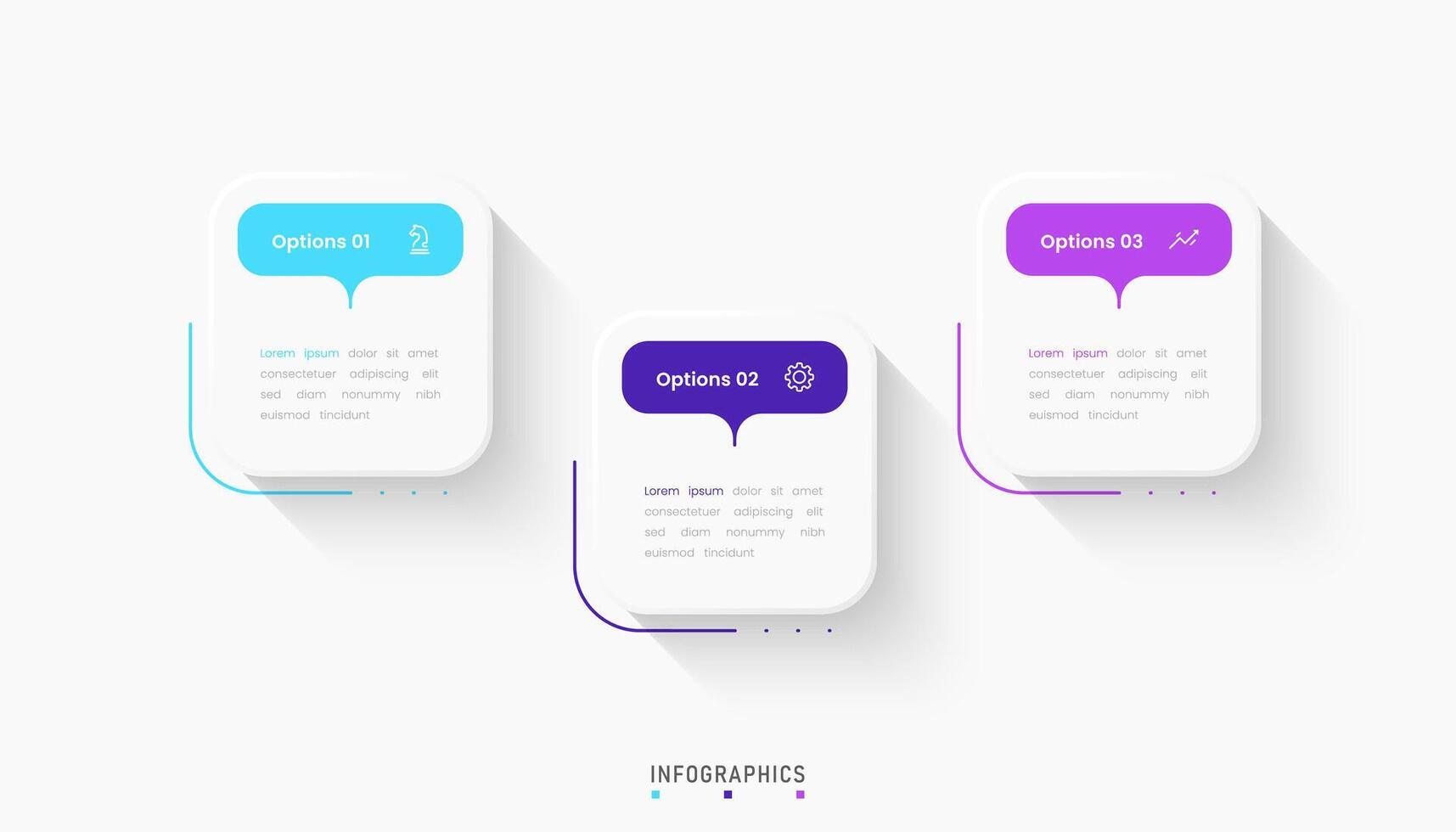 Infographic label design template with icons and 3 options or steps. Can be used for process diagram, presentations, workflow layout, banner, info graph vector