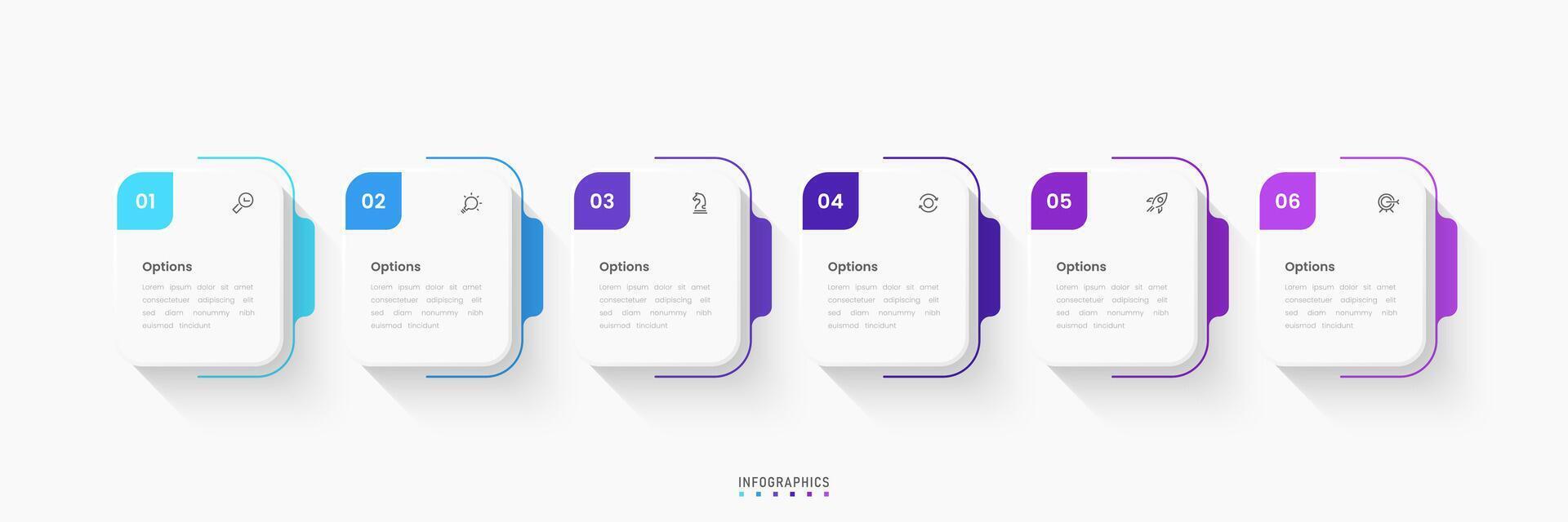 Infographic label design template with icons and 6 options or steps. Can be used for process diagram, presentations, workflow layout, banner, flow chart, info graph vector