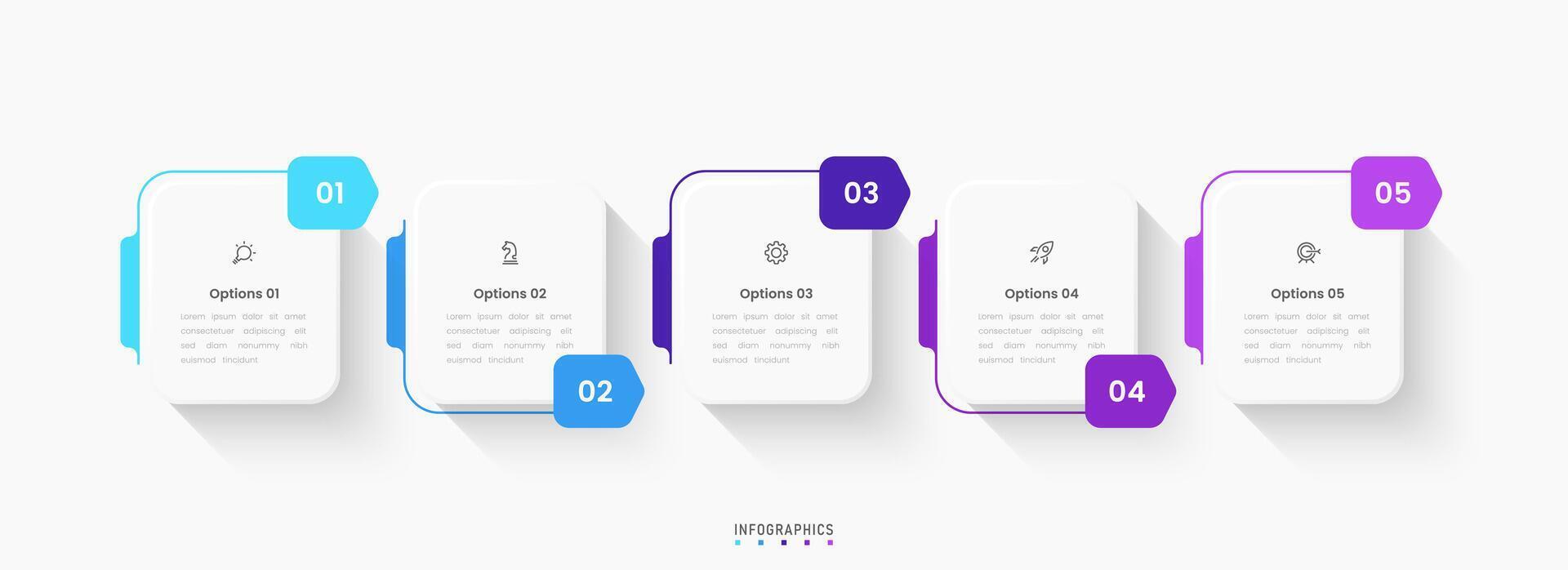 Infographic label design template with icons and 5 options or steps. Can be used for process diagram, presentations, workflow layout, flowchart, info graph. vector
