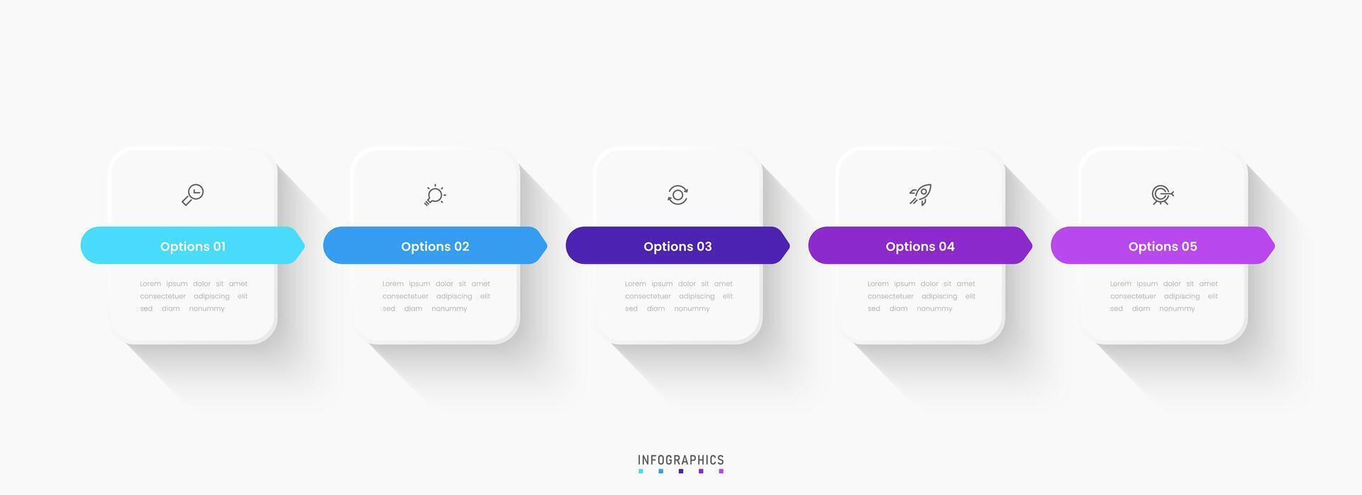 Infographic label design template with icons and 5 options or steps. Can be used for process diagram, presentations, workflow, banner, flow chart, info graph vector