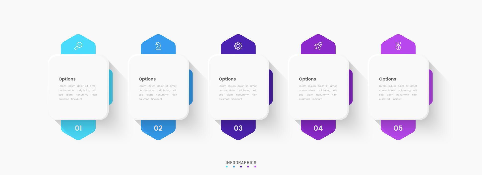 Infographic label design template with icons and 5 options or steps. Can be used for process diagram, presentations, workflow layout, banner, flow chart, info graph vector