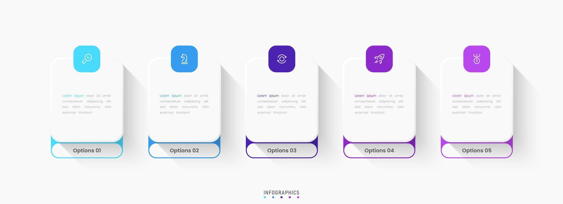 Infographic label design template with icons and 5 options or steps. Can be used for process diagram, presentations, workflow layout, flowchart, info graph vector