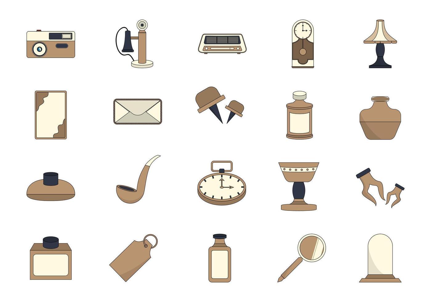 Vintage Style Stuff Element Set vector