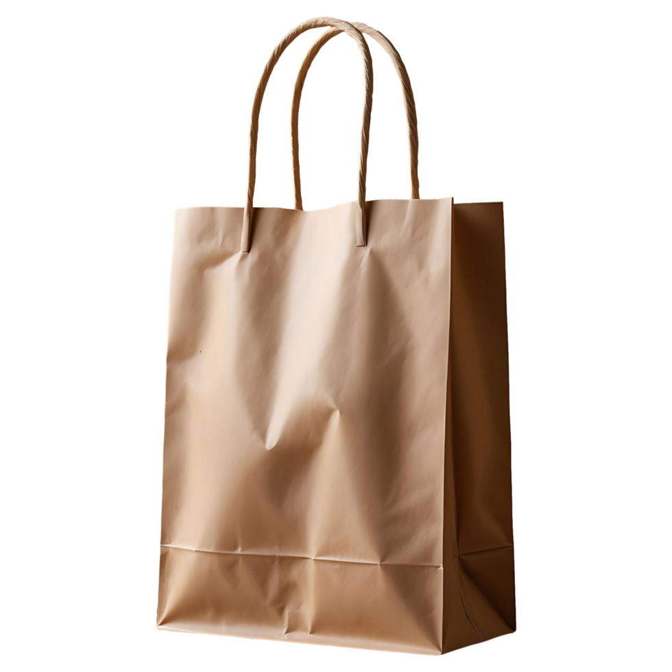 Blank Kraft Paper Bag for Custom Logo Design Studio Shot with Warm Background png