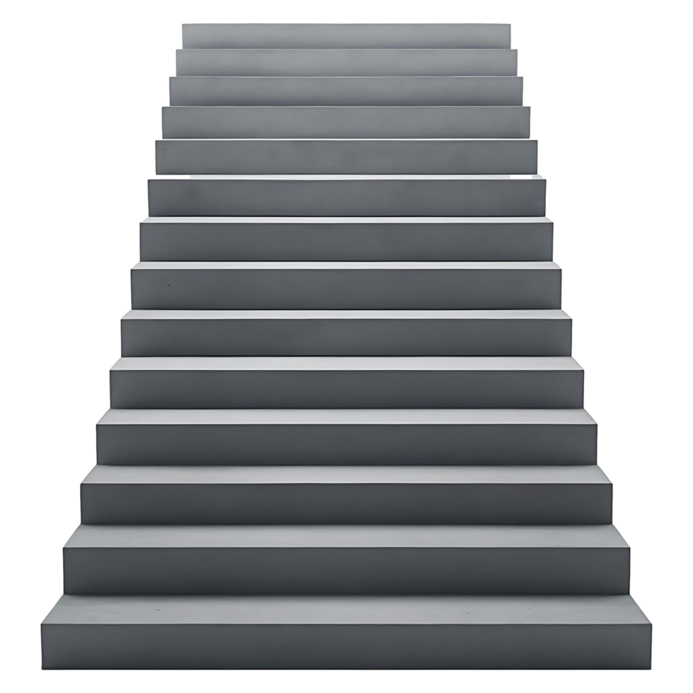 Minimalist Concrete Staircase on Transparent Background Perfect for Architecture Designs png