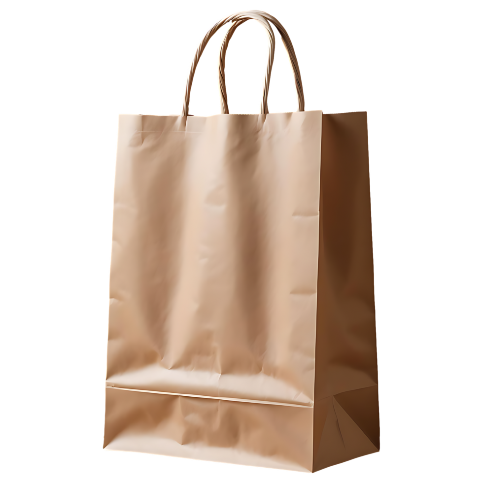 Minimalist Brown Paper Bag for Branding, E-Commerce or Packaging Design png