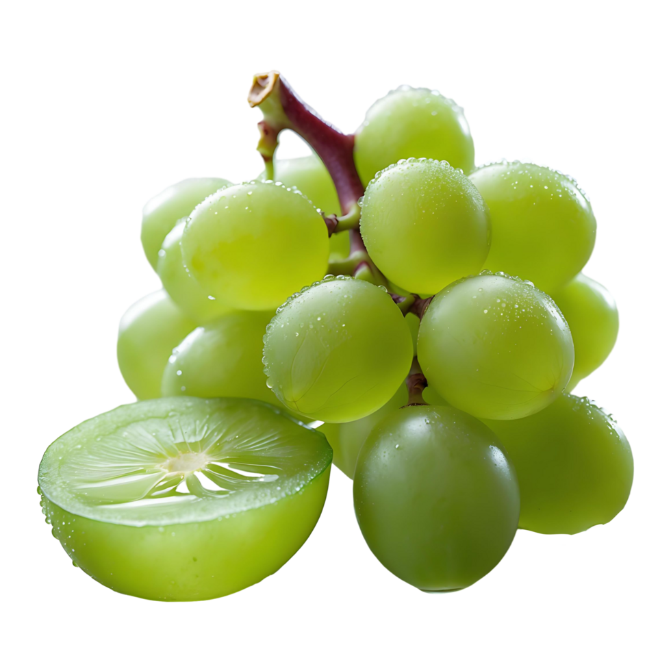 Crisp Green Grape Macro Image Perfect for Nutrition, Food Wellness Blogs png