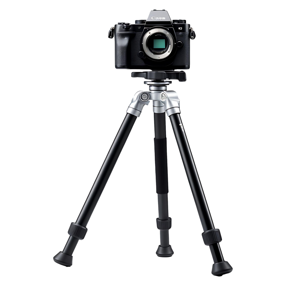 Professional Camera on Tripod High-Quality Image for Photography Tech Projects png