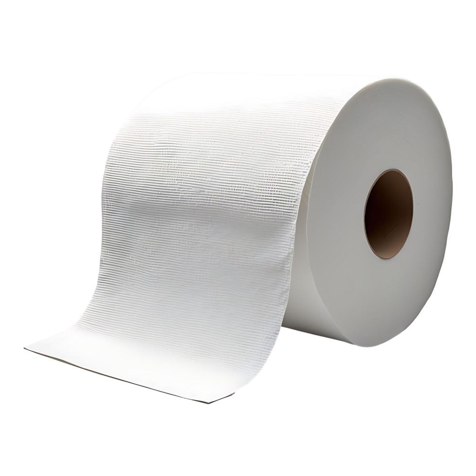 White Tissue Roll on Transparent Background Perfect for Bathroom Supply Marketing png