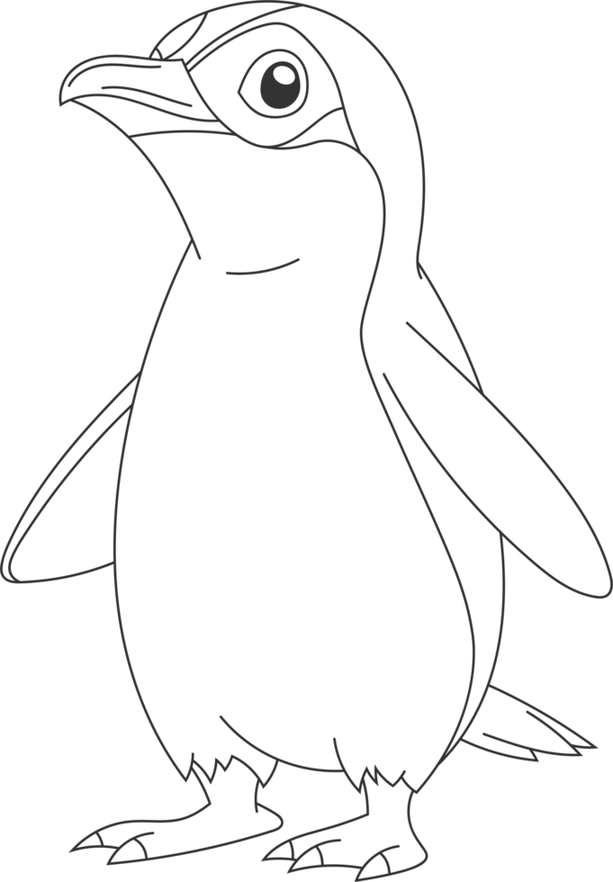 A cartoon illustration of a penguin. The penguin has a white eye. It has an upright position with short, wing like flippers. png