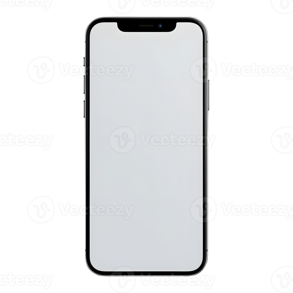 Smartphone with blank screen, perfect for showcasing your app or website png