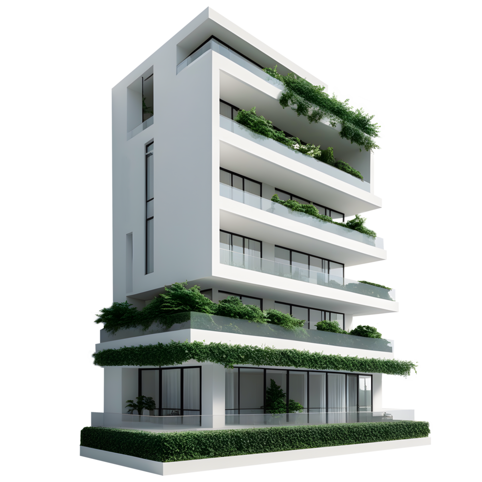 Modern Architectural Design with Green Elements png