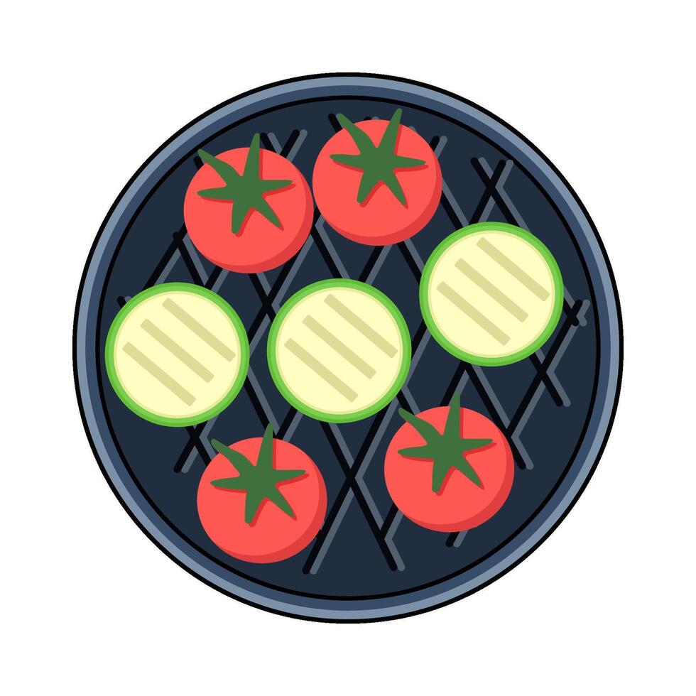 illustration of Grilled Vegetables vector