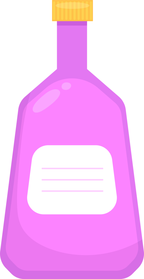 Pink container with a yellow lid and a blank white label on the front, useful for storing liquids. png