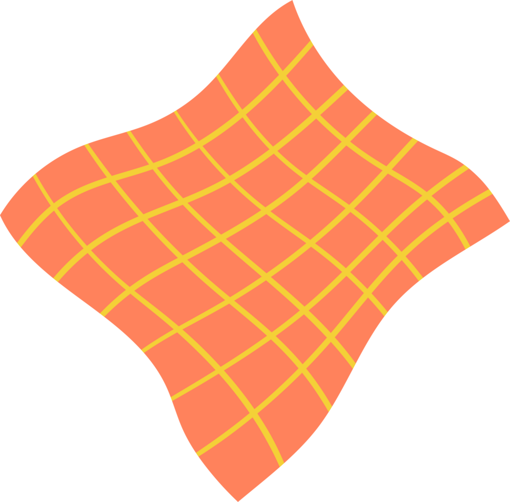 Geometric Surface Curvy, abstract form featuring a peach base color with wavy gold lines, minimal design png
