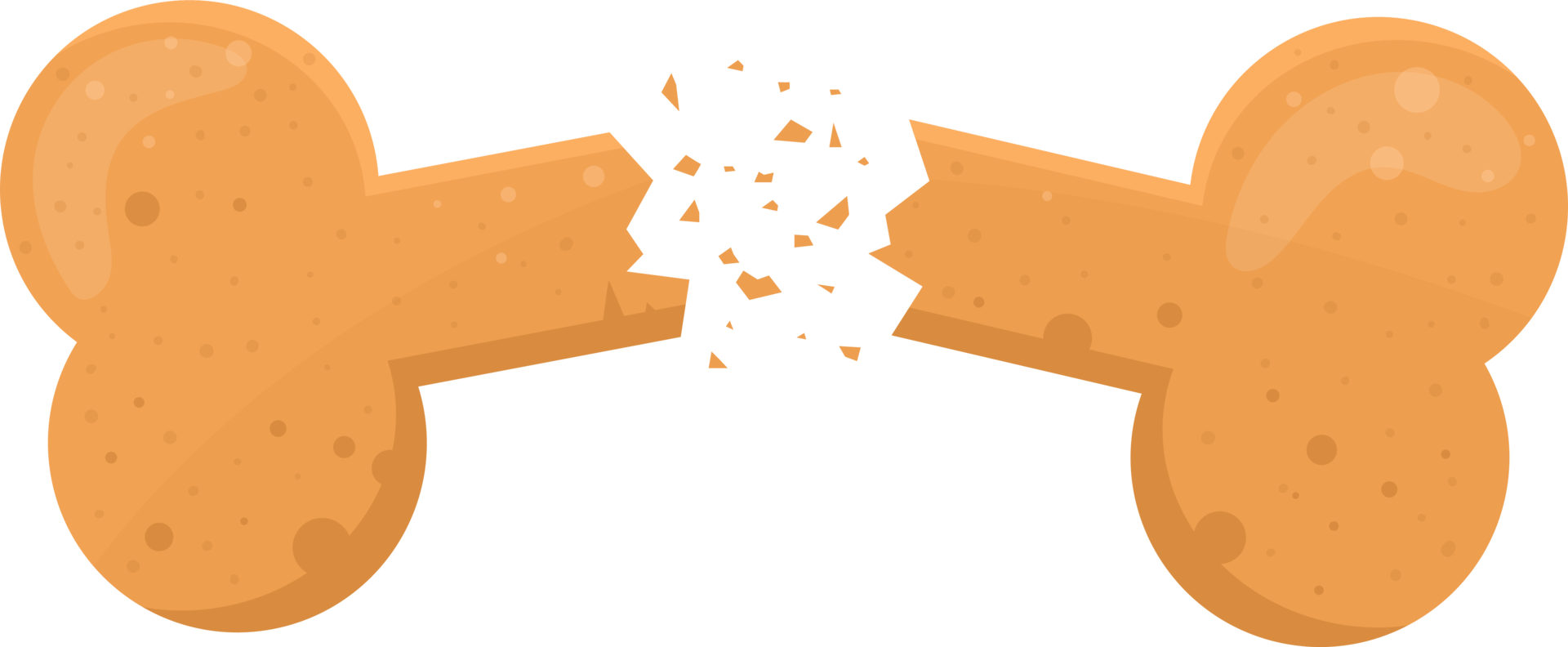 A broken bone snack is seen against a black backdrop, symbolizing fragility, vulnerability, or destruction. png