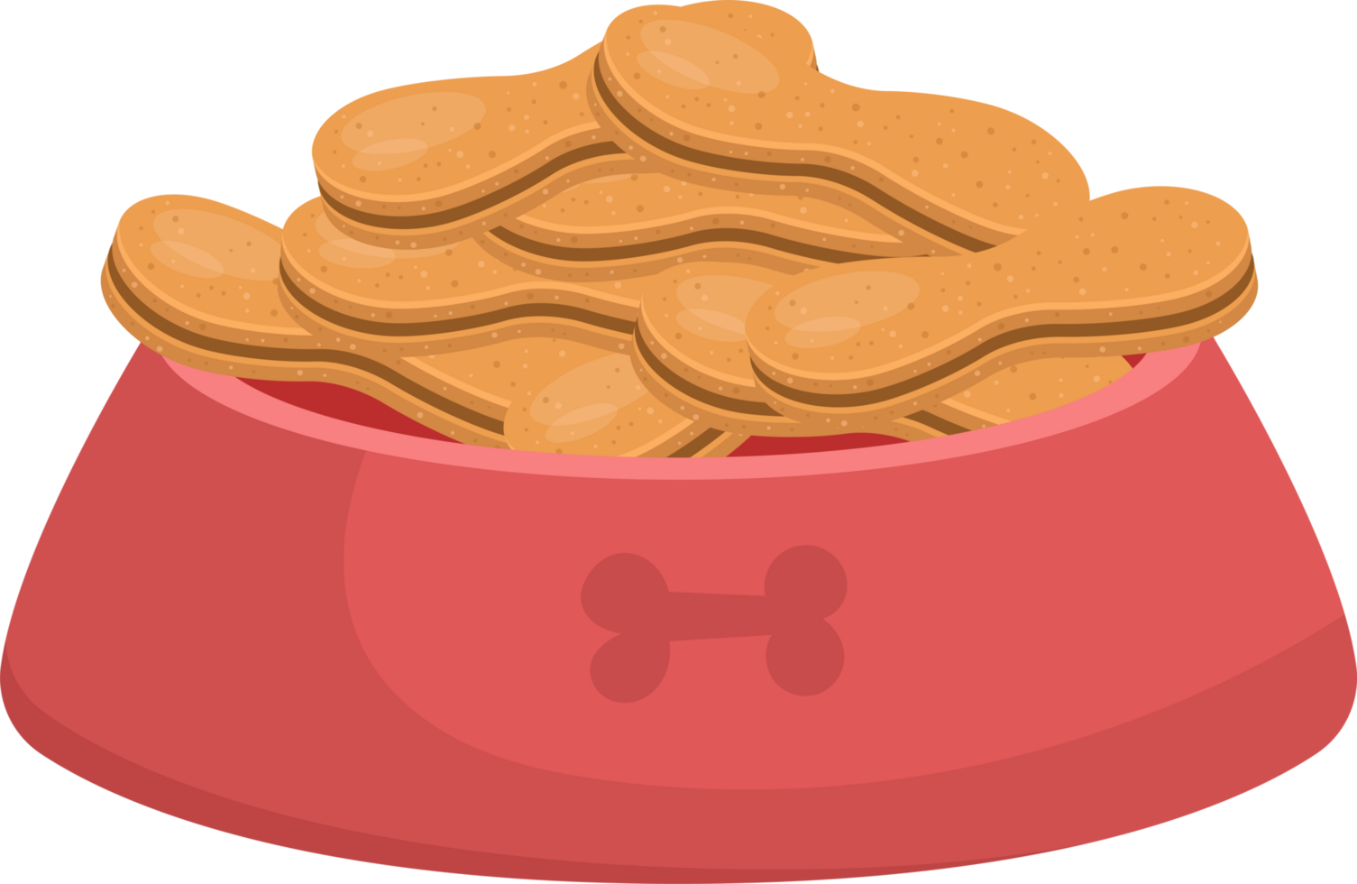 A bowl brimming with delicious snacks for a canine companion, appealing to pet owners and animal lovers. png