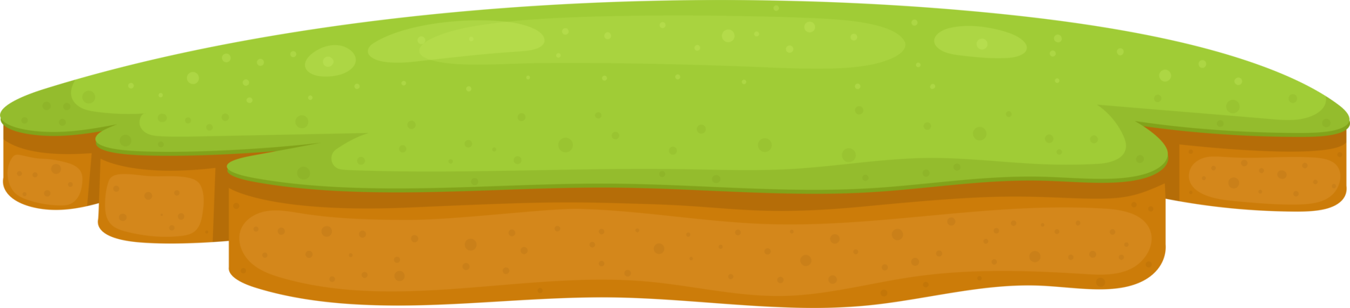 Cartoon grassy island platform, suitable for a game environment or as a base for illustration. png