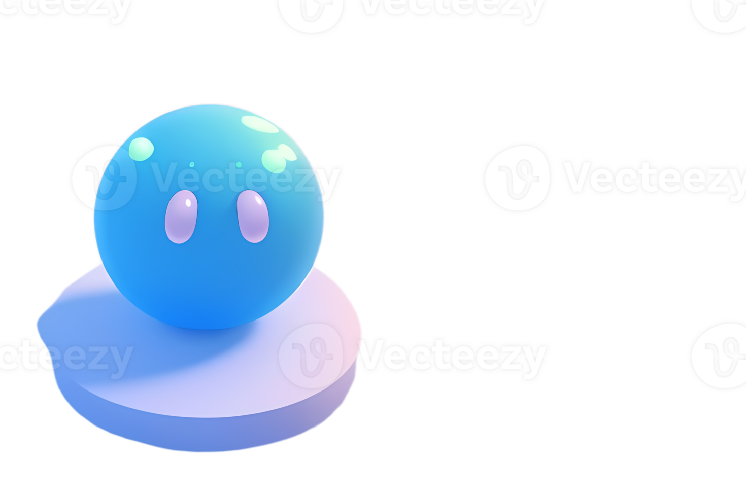 A blue egg sitting on top of a white base png
