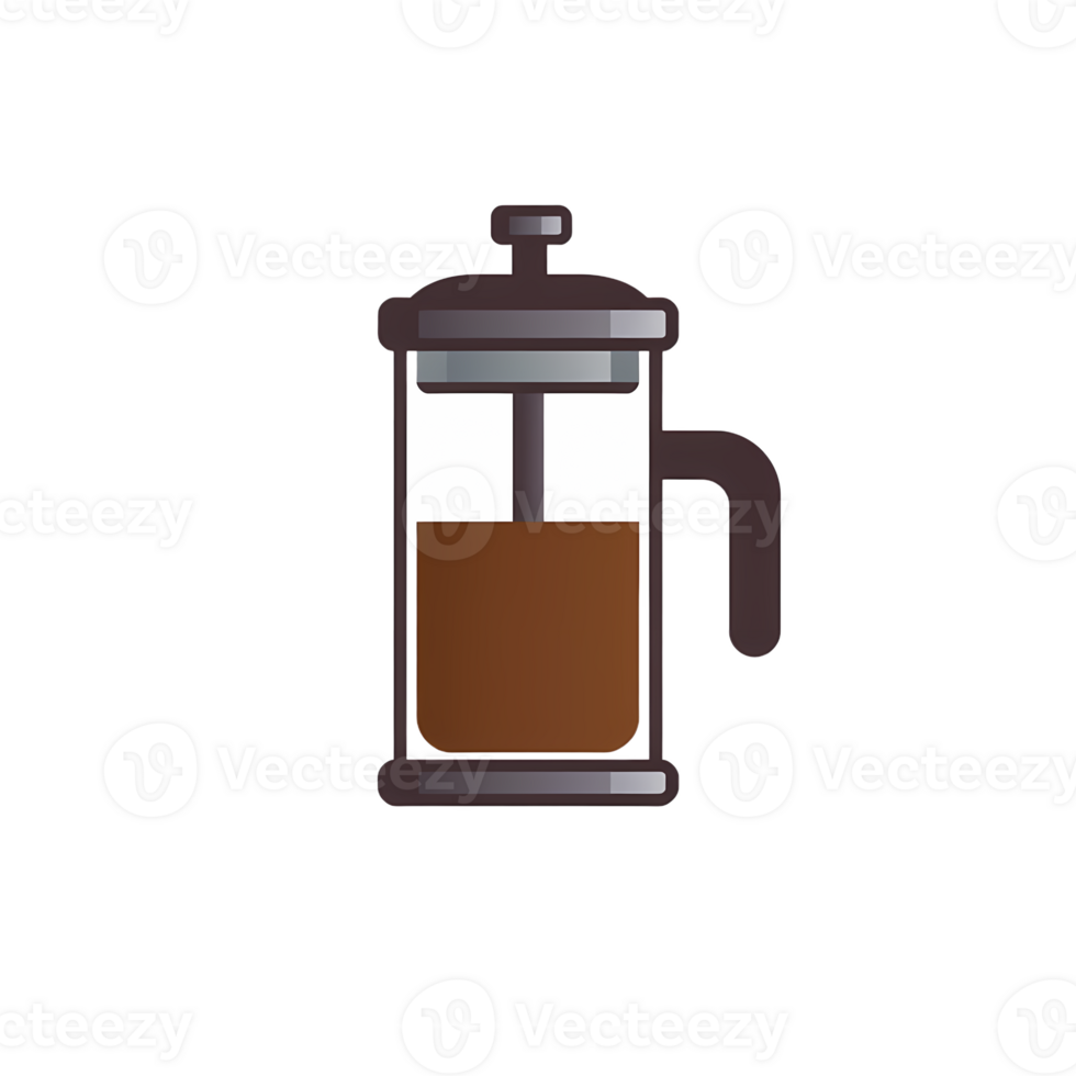 A coffee maker with a glass lid and a brown liquid png