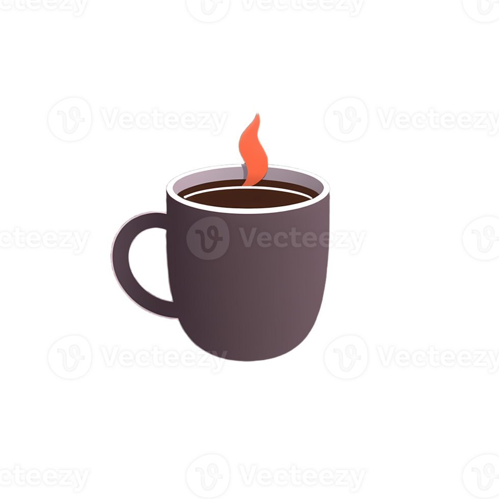 A cup of coffee with a flame on top png