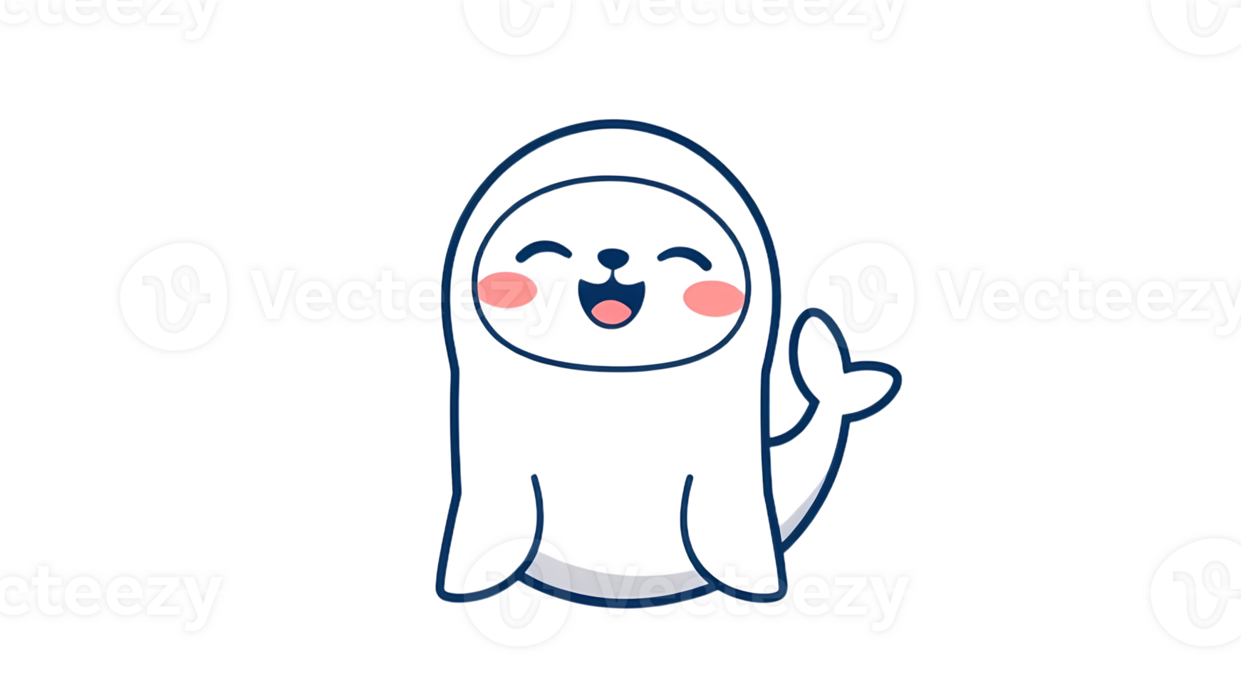 A cute seal with a smile on its face png