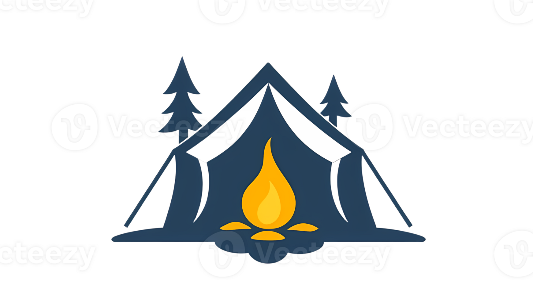 Camping tent logo illustration png