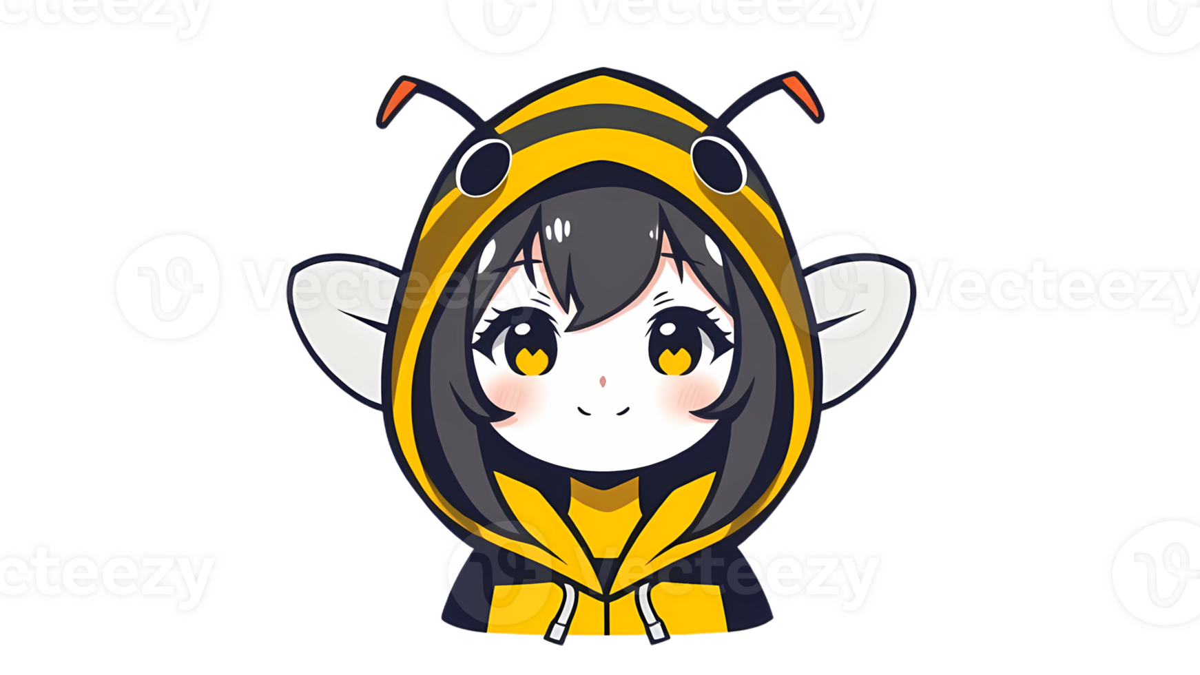Bee Girl in Hoodie png