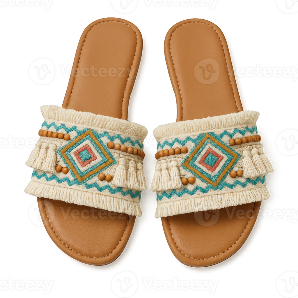 Stylish Summer Sandals With Vibrant Decorative Design for Casual Outdoor Wear png