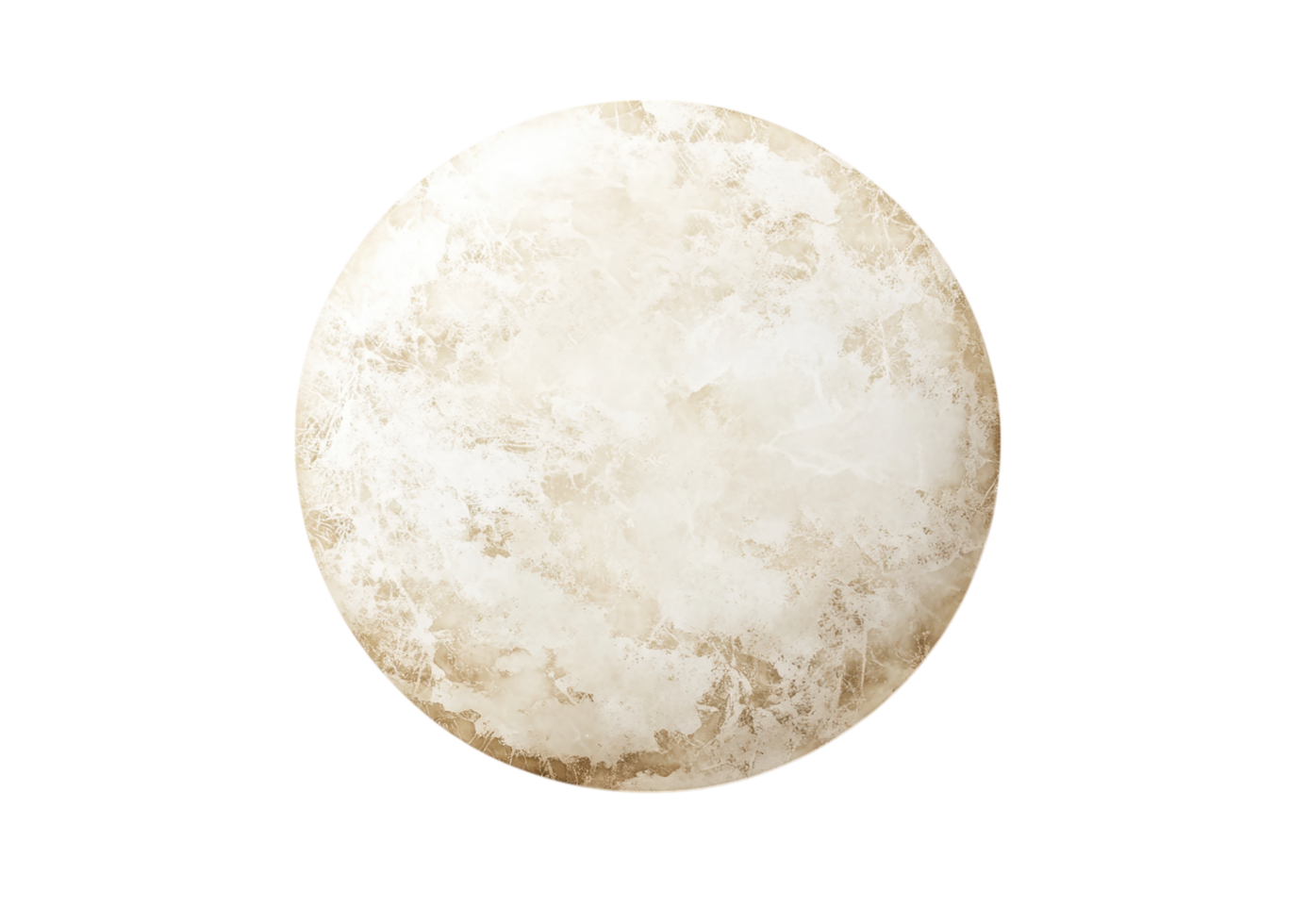 White Paint Circle with Soft and Subtle Texture. Isolated on a Transparent Background png