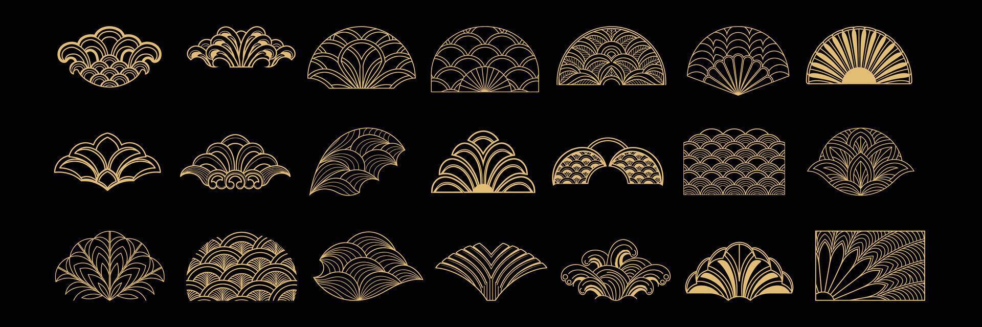 Gold Minimalist Abstract Wave Luxury Design vector