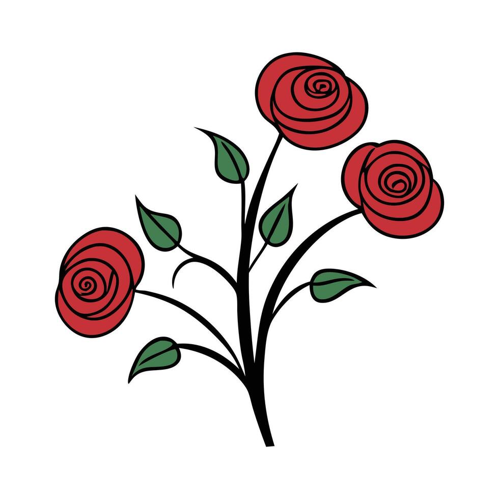 Elegant Rose Illustration. vector