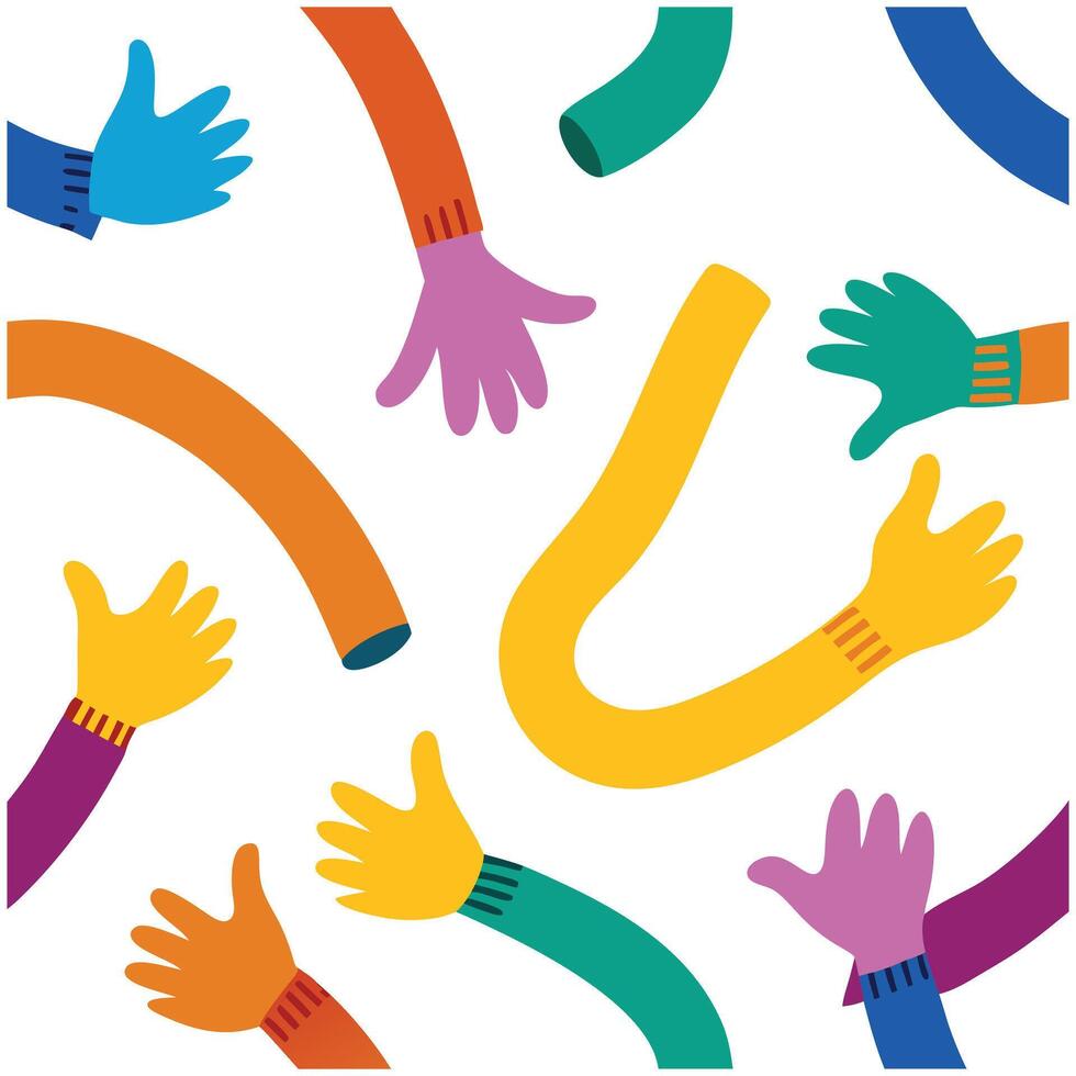 digital Hands Seamless Pattern. vector